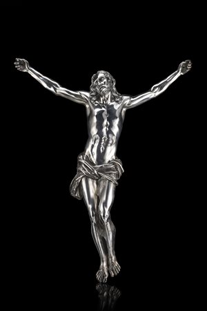 Scultura in argento raffiugurante Cristo crocefisso. Buccellati Mario....