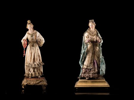 Arte napoletana, sec. XIX. Due sculture di fatture diverse in terracotta e...