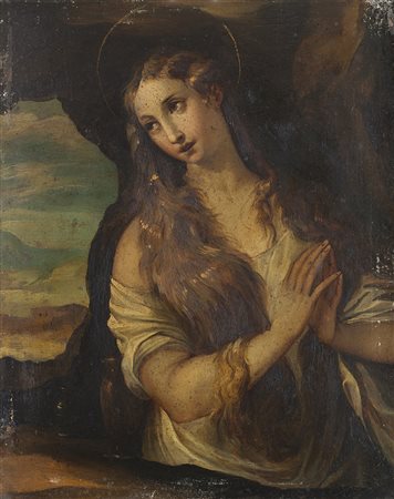 Scuola fiamminga della fine del secolo XVII "Maddalena" olio su rame (cm...