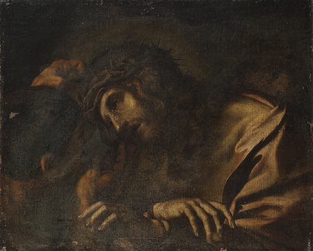 Maestro del secolo XVII copia da Annibale Carracci "Cristo incoronato di...