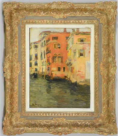 Raymond AllËgre (1857 - 1933) "Venezia", olio su tavola (cm 35x26) firmato in...