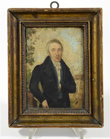 Ignoto, sec. XIX, "Ritratto del conte Luigi", olio su tavoletta (cm 12x9). In...