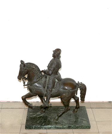 Ignoto secolo XIX "Monumento equestre a Bartolomeo Colleoni" Scultura in...