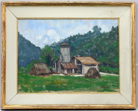 Aldo Meren "Fornaci a Cabiaglio" olio su cartone (cm 26x35) firamto in basso...