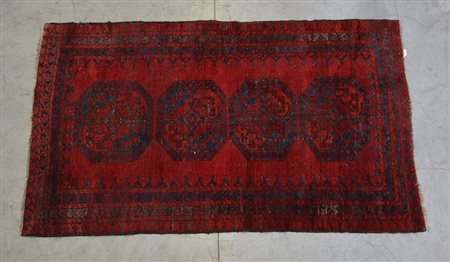 Tappeto Afghan, Turkestan occidentale sec. XX. Disegno con quattro Gul su...