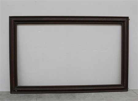 Grande cornice in legno dolce tinto a doppia balza (luce cm 222x130) (difetti)