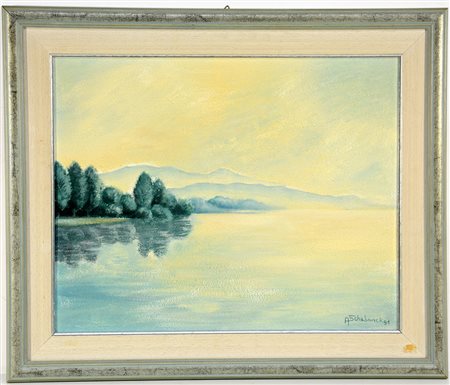 Shaberick "Paesaggio" 1991 dipinto su compensato (cm 40x50) firmato e datato...