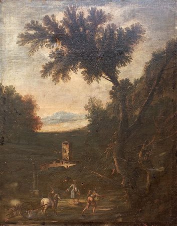 Ambito di Alessandro Magnasco 1664-1749 "Paesaggio" cm. 120x150 - olio su...