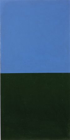 ROCCO BORELLA (1920-1994) Cromemi-piani verde-azzurro 1973acrilico su tela cm...