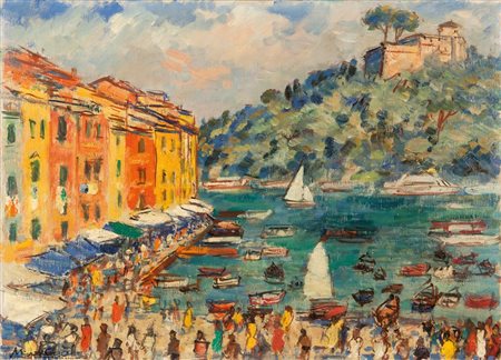 MICHELE CASCELLA (1892-1989) Agosto a Portofino 1978olio su tela cm...