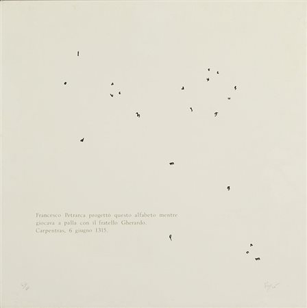 EMILIO ISGRO' (1937-) Francesco Petrarca (Carpentras) 1979serigrafia cm...