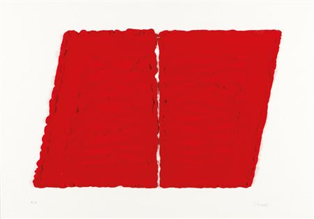 PINO PINELLI (1938-) Pittura rossa 2006serigrafia materica cm 60x85esemplare...