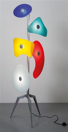 FERRUCCIO LAVIANI Una lampada da terra "Orbital" per FOSCARINI, 1992. Acciaio...