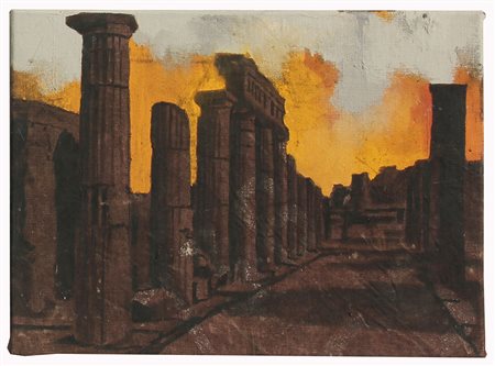 Luca PIGNATELLI (Milano 1962 ) Pompei, 2003, olio su telone di copertura di...