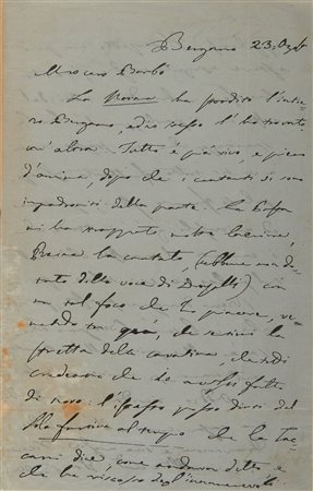 BELLINI, Vincenzo (1801-1835). Lettera autografa del compositore indirizzata...