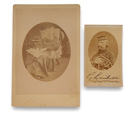 [GARIBALDI, Giuseppe (1807-1882)] -- Due ritratti fotografici raffiguranti...