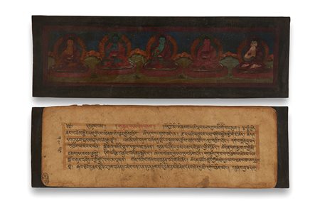 [TIBET] -- Manoscritto tibetano di preghiera. Tibet (?), secolo XX. Notevole...