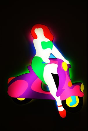 MARCO LODOLA Dorno 1955 " Vespa " anno 2000 scatola luminosa ( perspex + neon...