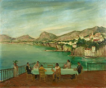 MARIO CORTIELLO Napoli 1907 - San Sebastiano al Vesuvio 1982 " Terrazza sul...