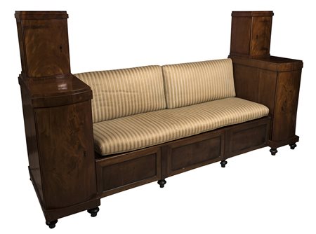 Divano Biedermeier in mogano cm 143 x 80 x 60