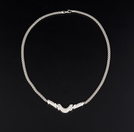 Collana in oro bianco 18 kt con brillanti 32/32 ct 1,30 g 22,30