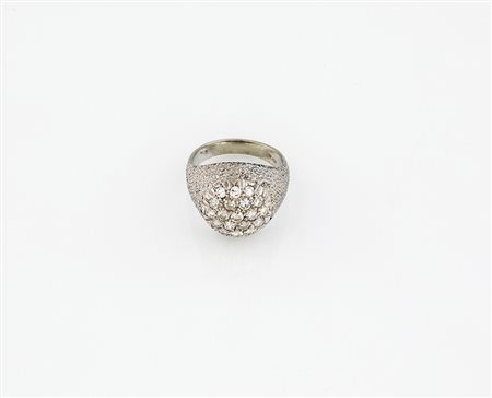 Anello mignolo in oro bianco con brillanti huit-huit g 4,90