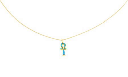 Collana in oro giallo con croce copta di turchese naturale g 5,00