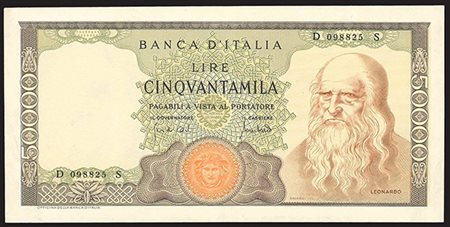 BANCONOTE. Banca d'Italia. 50000 lire 19/07/1970. SPL/FDS