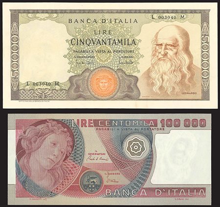 BANCONOTE. Banca d'Italia. 50000 lire 19/07/1970 e 16/05/1972. Lotto di due...