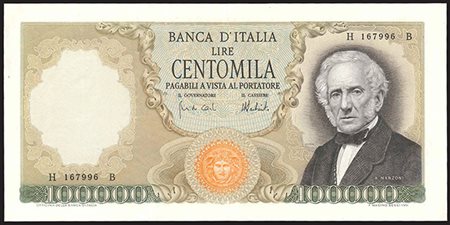 BANCONOTE. Banca d'Italia. 100.000 lire 06/02/1974. BB/SPL