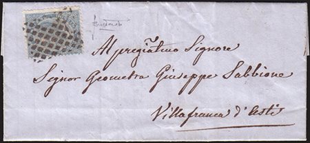 [REGNO D'ITALIA] 1864 (21 apr.) Lettera con testo da Torino per Villafranca...