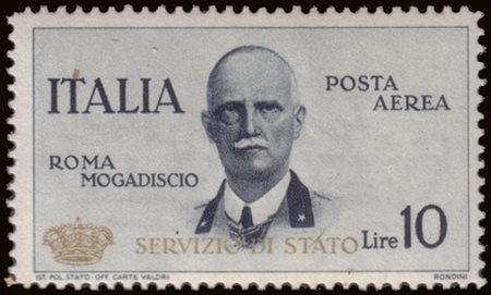 [REGNO D'ITALIA] 1934 Posta aerea di servizio "Roma-Mogadiscio", 10 lire...