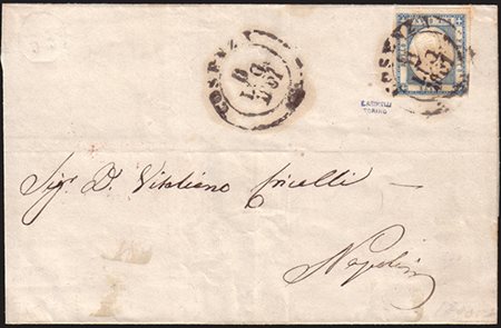 [PROVINCE NAPOLETANE] 1861 (6 lug.) Lettera da Cosenza a Napoli affrancata...