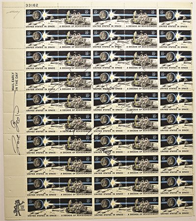 [STATI UNITI] 1971 Apollo 15, foglio completo del francobollo da 8+8c. "Moon...