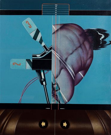 Sergio Sarri (1938), Studio per segnali, 1972 acrilici su tela, cm 60x50...