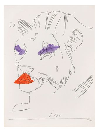 Andy Warhol (1928-1987), Lion, 1974 Litografia offset, cm 28x21 Monogrammato...