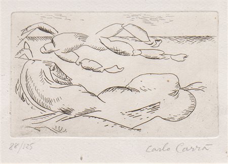 Carlo Carrà (Quargnento 1881 - Milano 1966) Senza titolo, 1924/57;Ohne Titel,...