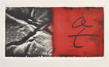 Antoni Tapies (Barcelona 1923 - 2012) Negre y vermell, 1982;Negre y vermell,...