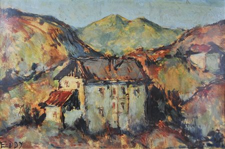 Eddy von Ferrari (Brixen 1923 – Verona 2000) Haus;Haus Öl auf Leinwand, 38,5...