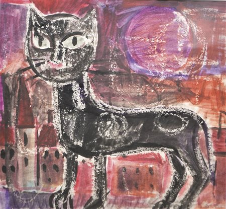 Lore Maurer Arnold (Innsbruck 1923 – 1960) Schwarze Katze;Schwarze Katze...