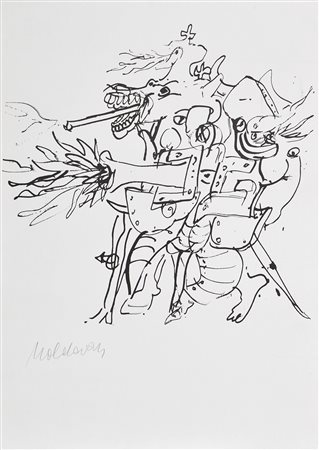 Kurt Moldovan (Wien 1918 – 1977) Krieger;Krieger Lithografie, 60,8 x 42,8 cm,...