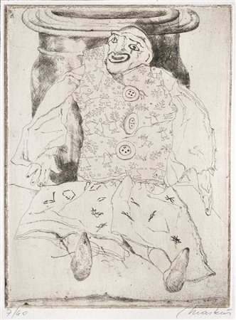 Markus Vallazza (* St. Ulrich, Gröden 1936) Clown;Clown Radierung, 18,5 x 14...