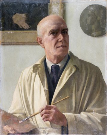 GIUSEPPE ROMAGNOLI, Autoritratto, 1935, Olio su tavola, 62 x 50 cm,...