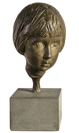 GIANNETTO MANNUCCI, Bambina , Scultura in bronzo, h. 28,5 cm (con la base, h....