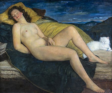 DINO MARTENS, Nudo femminile (Venere), 1948, Olio su tela, 72 x 90 cm circa,...