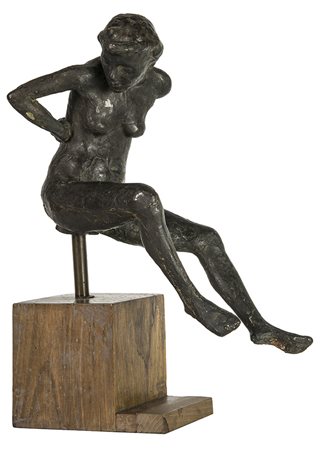 OSCAR GALLO, Nudino seduto, 1949, Scultura in bronzo, h. 35 cm (complessivi),...