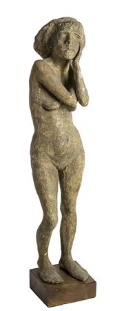 OSCAR GALLO, Nudo in piedi, 1944, Scultura in gesso patinato, h. 64,5 cm (con...