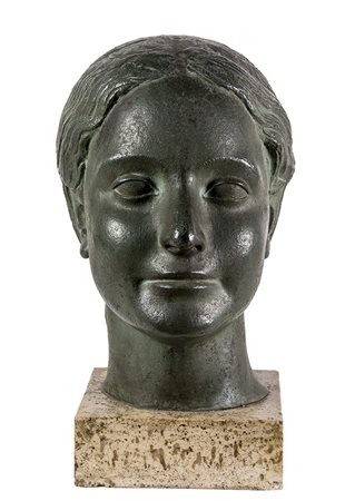 ATTILIO TORRESINI, Ritratto femminile, Anni ‘40, Scultura in bronzo, h. 27 cm...