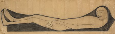 ADOLFO WILDT , Figura sdraiata, 1913, Inchiostro su carta intelata, 49,5 x...