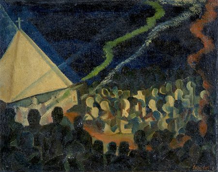 ENZO BENEDETTO, Preghiere al cielo, 1941, Olio su tela, 27,5 x 35 cm , Firma...